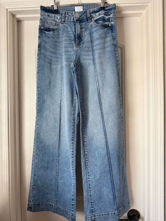 Time and Tru Denim - Time and Tru Front Seam Wide Leg Jeans Light Wash - Size 6